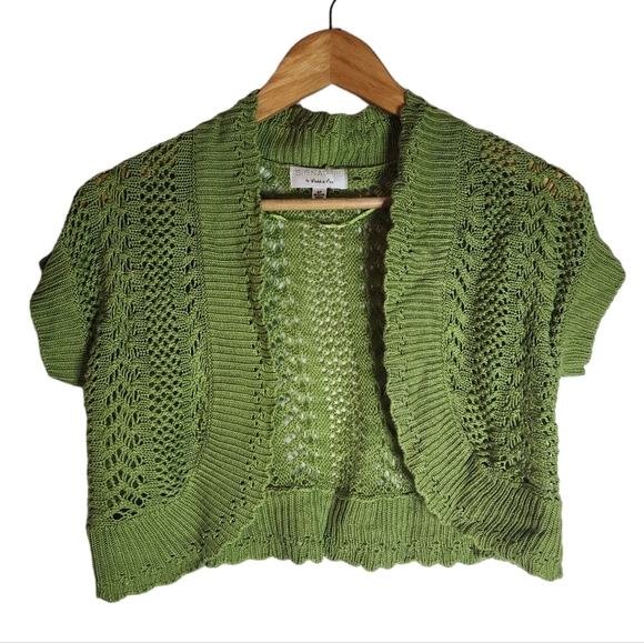 4 for $32 Lime green short knit over up sweater - Picture 1 of 5